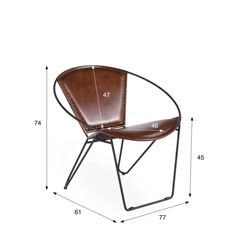 Chaise en cuir papillon PAON