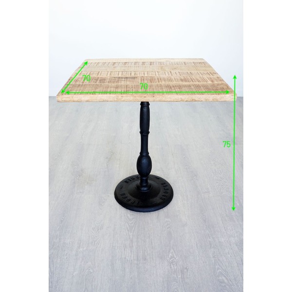 Table restaurant bistrot carrée 70 cm