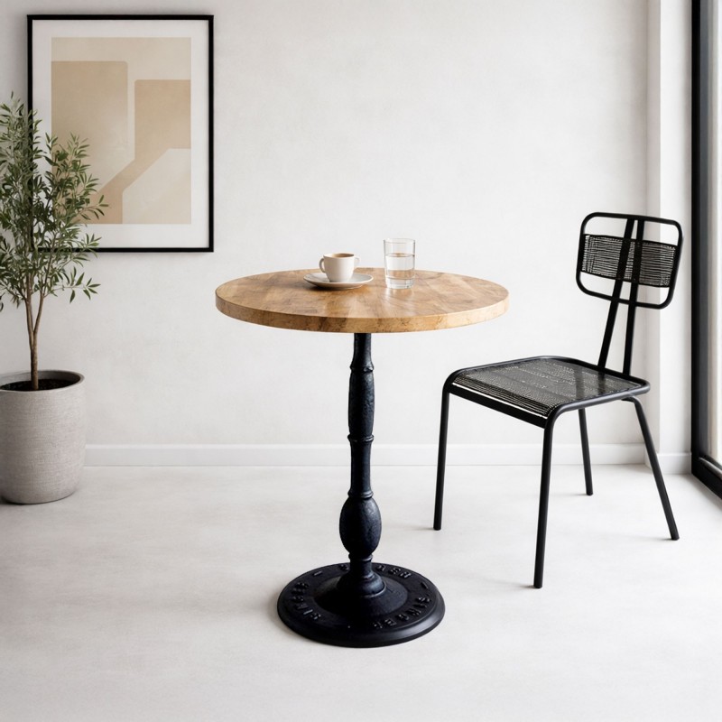 Table restaurant ronde industrielle bistrot 60 cm
