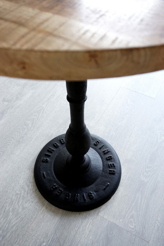 Table restaurant ronde industrielle bistrot 60 cm