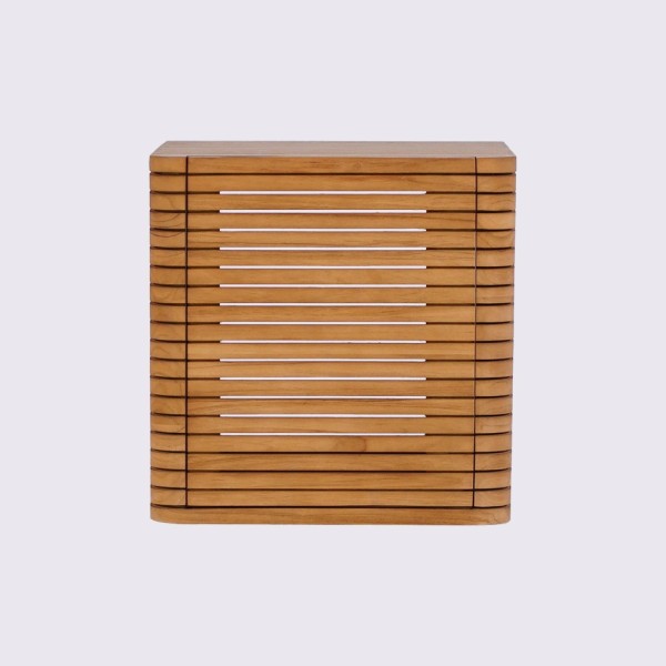 Meuble de salle de bain suspendu en teck - Lattis