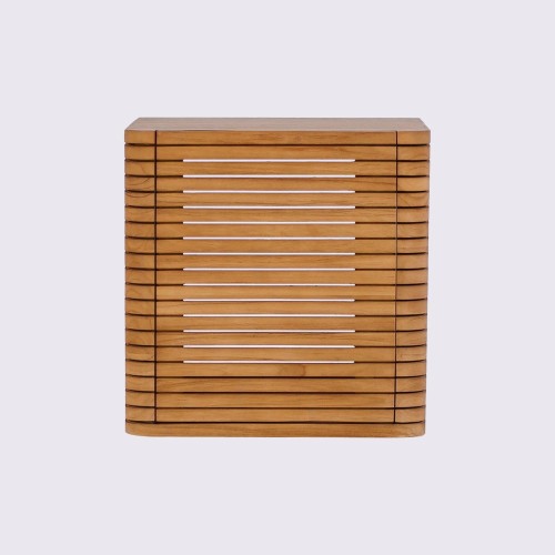 Meuble de salle de bain suspendu en teck - Lattis