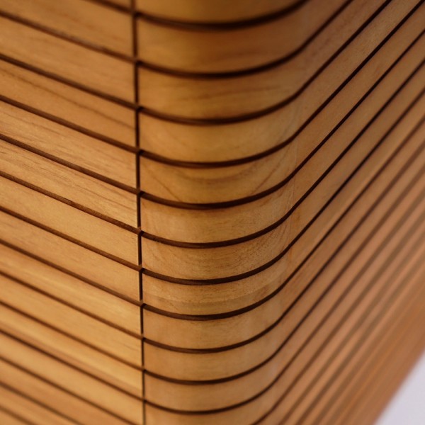 Meuble de salle de bain suspendu en teck - Lattis