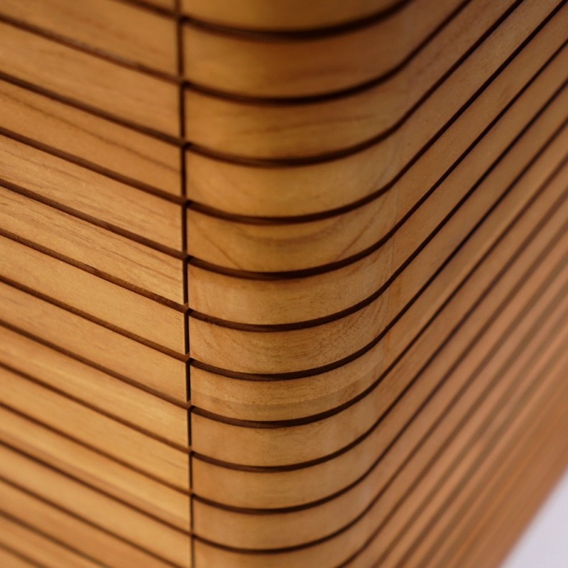 Meuble de salle de bain suspendu en teck - Lattis