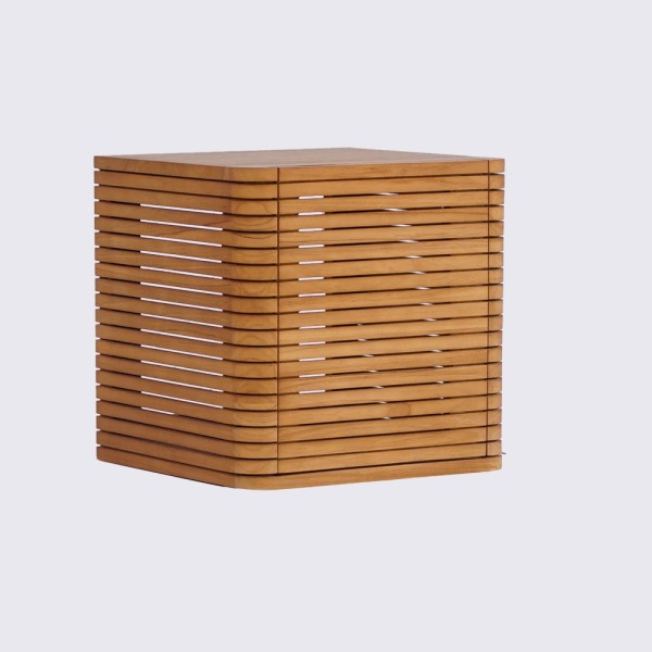 Meuble de salle de bain suspendu en teck - Lattis