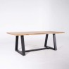 Table à manger en bois massif d'acacia avec bords naturels 220 cm - Aurea