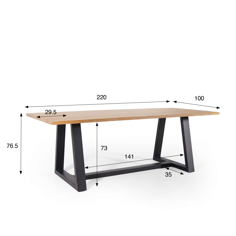 Table en bois massif 220 cm - Aurea