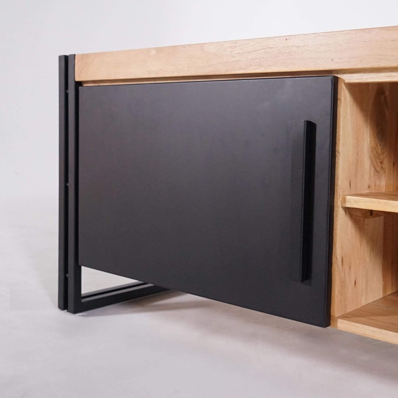 Meuble télé bois massif et métal - Liverpool