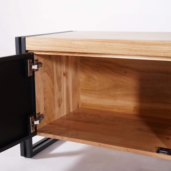 Meuble télé bois massif et métal - Liverpool