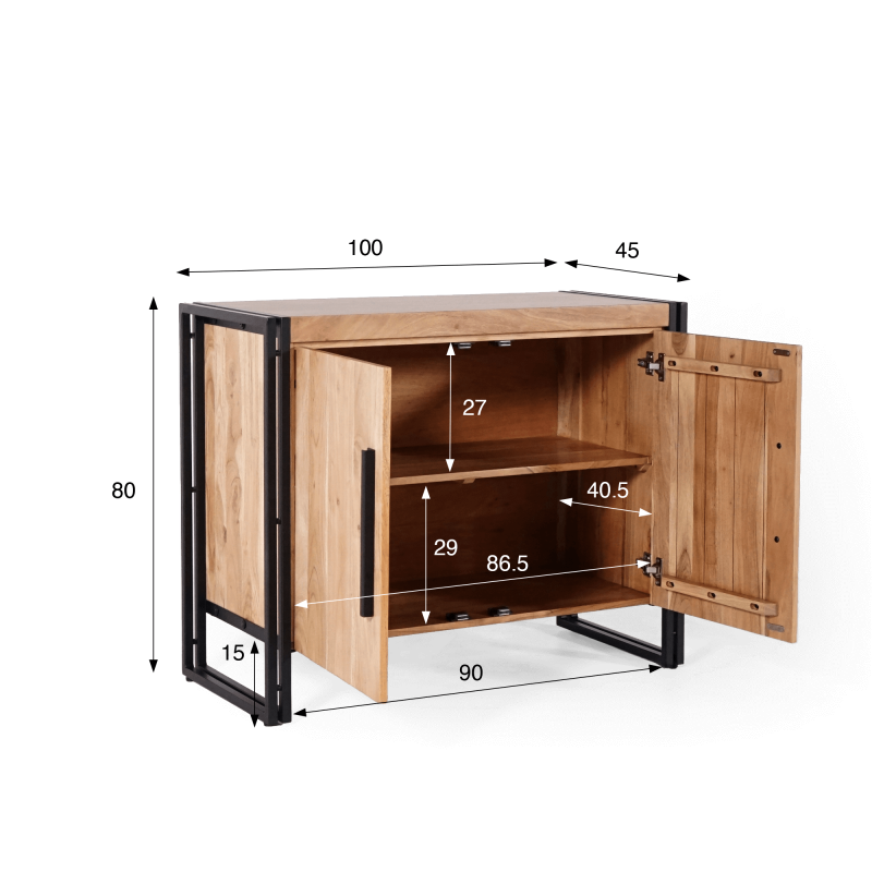 Buffet bois massif industriel 100 cm - Liverpool