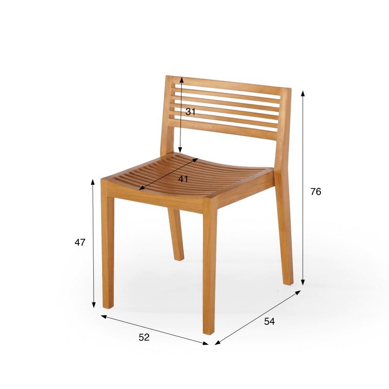 Chaise de jardin en bois de teck - Kaito