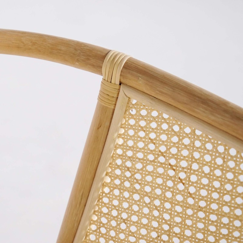 Fauteuil en rotin naturel et coussin beige - Haru