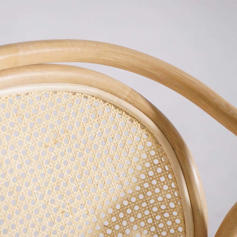 Fauteuil en rotin naturel et coussin beige - Yuki