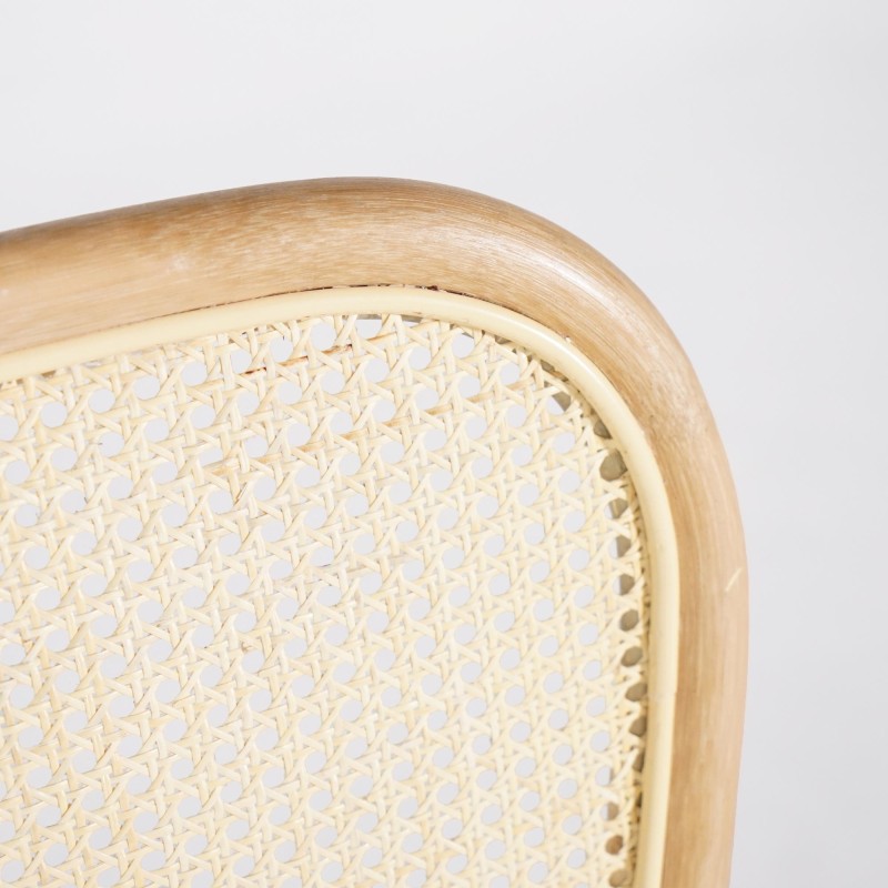 Chaise en rotin naturel et coussin beige - Louna