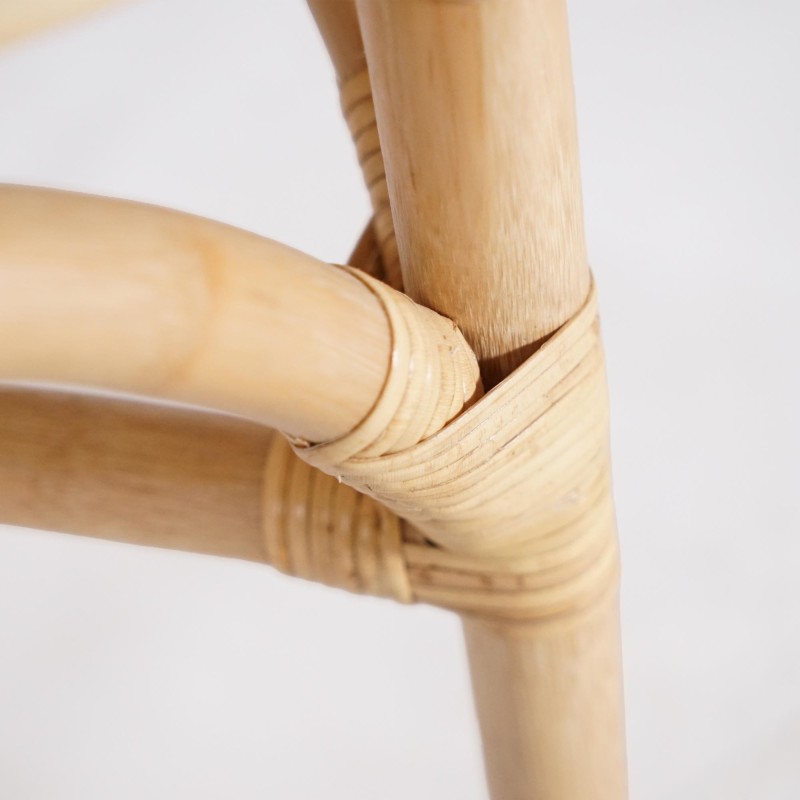 Chaise en rotin naturel et coussin beige - Louna