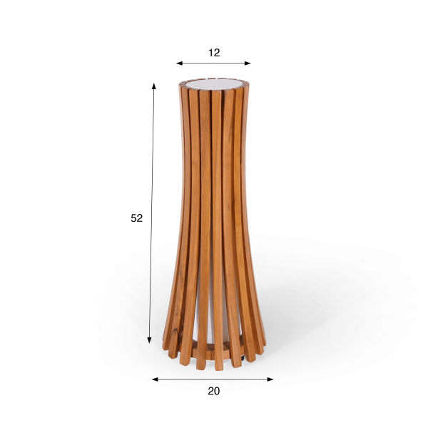 Lampe extérieur en bois de teck H52 cm - Liven