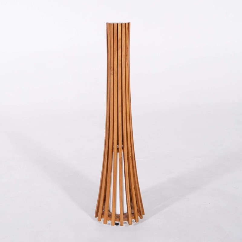 Lampe extérieur en bois de teck H100 cm - Liven