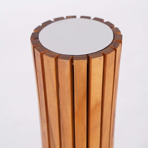 Lampe extérieur en bois de teck H100 cm - Liven