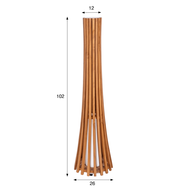 Lampe extérieur en bois de teck H100 cm - Liven