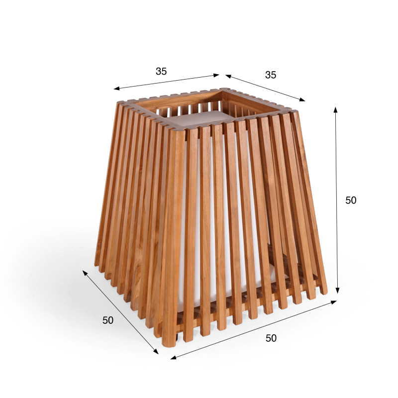 Lampe extérieur en bois de teck H50 cm - Nori