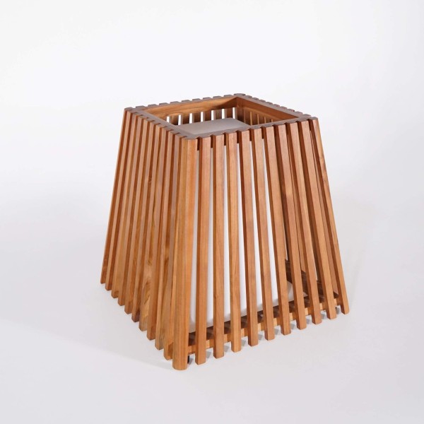 Lampe extérieur en bois de teck H50 cm - Nori