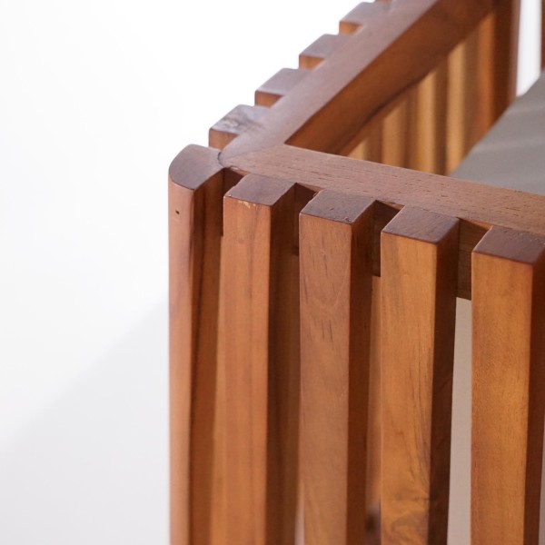 Lampe extérieur en bois de teck H40 cm - Nori