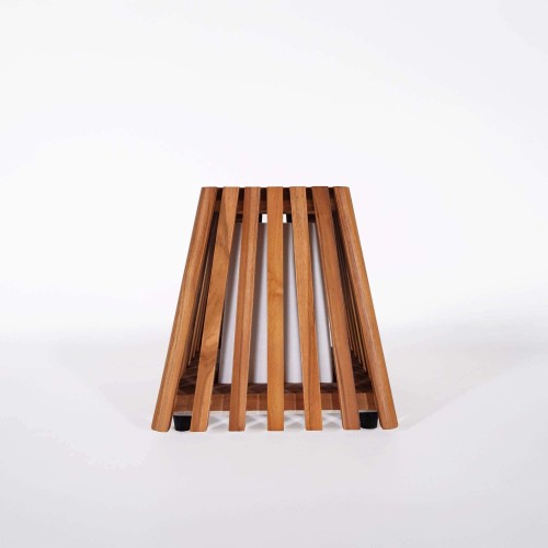 Lampe extérieur en bois de teck H30 cm - Nori