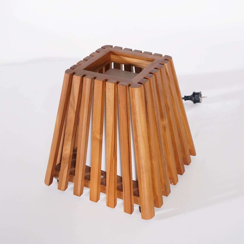 Lampe extérieur en bois de teck H30 cm - Nori