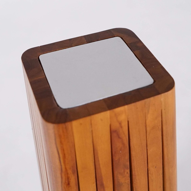 Lampe extérieur en bois de teck H120 cm - Taro