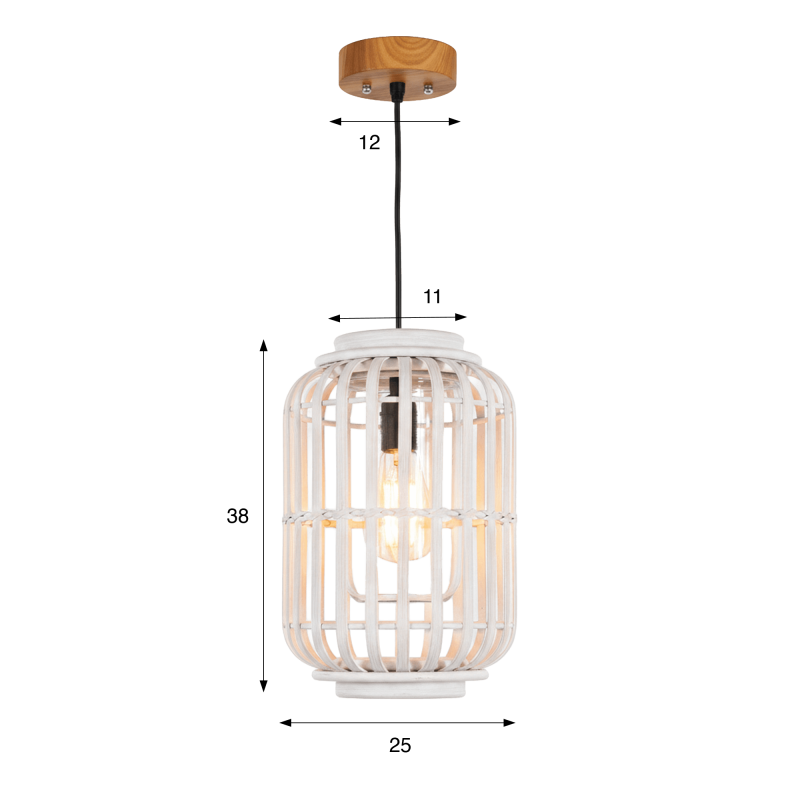 Lampe suspendue en rotin naturel - Tuka