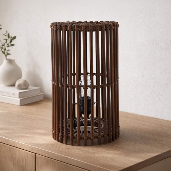 Lampe de table en rotin naturel - Rihu