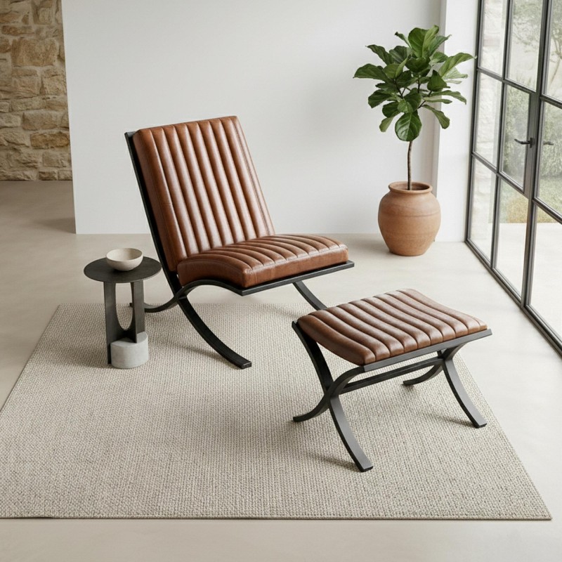 Fauteuil en cuir Cuba