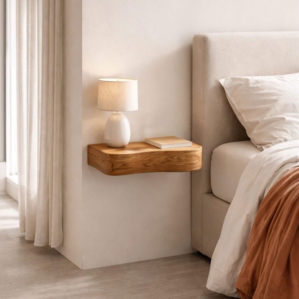 Table de chevet en bois naturel à suspendre (lot de 2) - Matira