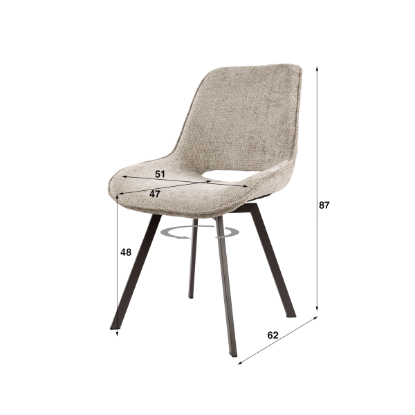 Fauteuil pivotant design pour salle à manger - Dune