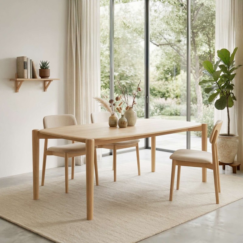 Table à manger en chêne massif 180 cm