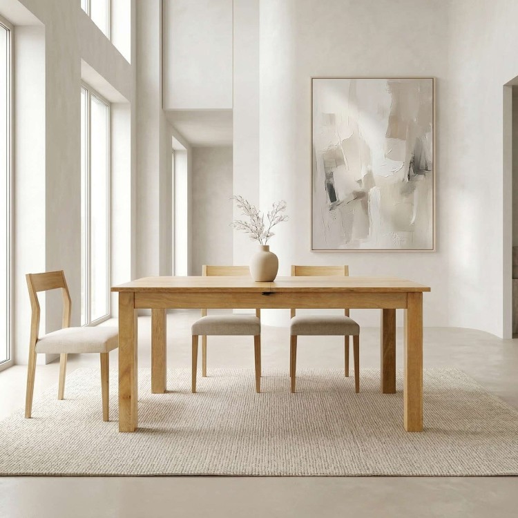 Table à manger extensible en bois massif - Nuri