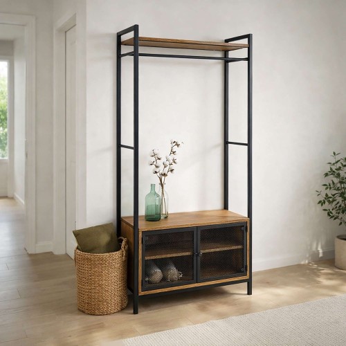 Meuble d'entrée vestiaire avec porte-manteau