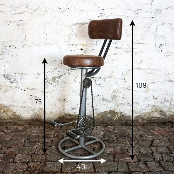 Tabouret de bar à pédales avec dossier