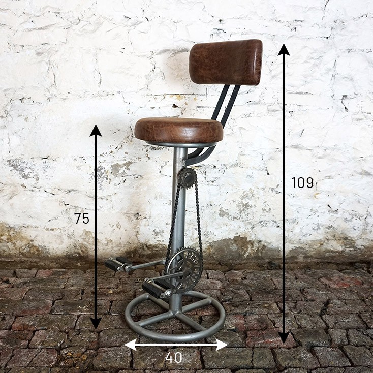 Tabouret de bar à pédales avec dossier