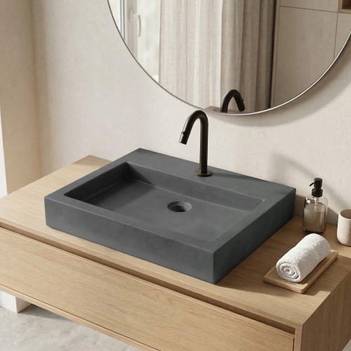 Vasque en béton rectangulaire vert cuivre - Solidis