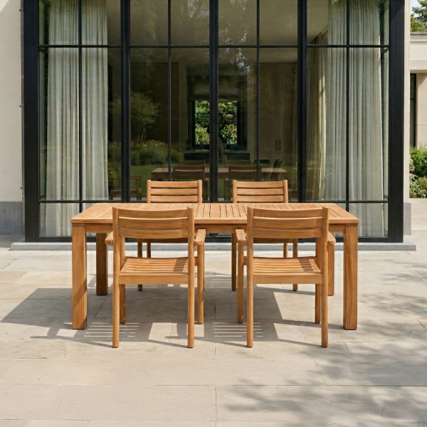 Table de jardin en bois de teck 4 personnes - Taro