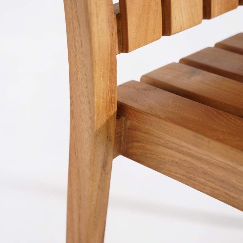 Ensemble table et chaises de jardin en bois de teck 6 personnes