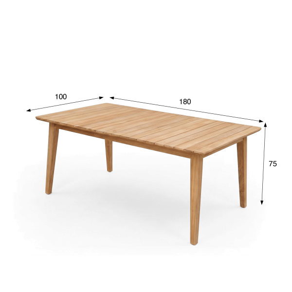 Ensemble table et chaises de jardin en bois de teck 6 personnes