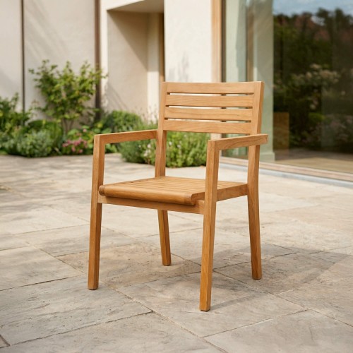 Chaise de jardin avec accoudoirs en bois de teck - Nobu