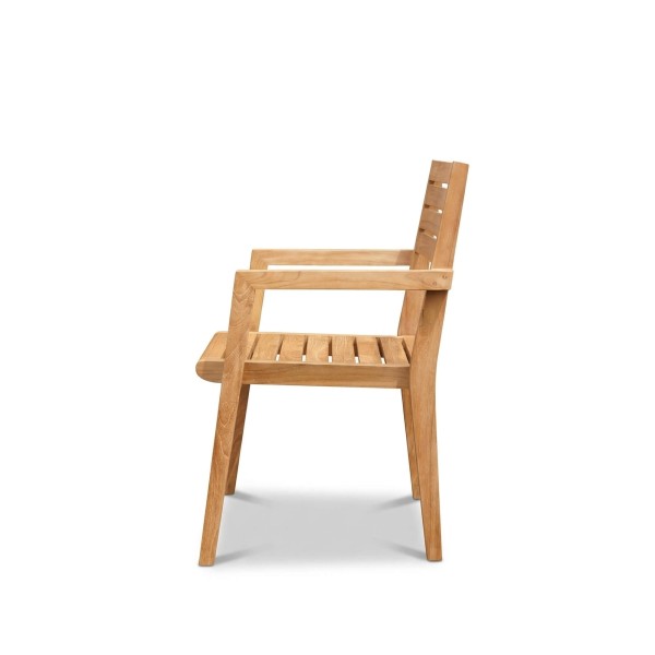 Chaise de jardin avec accoudoirs en bois de teck - Nobu