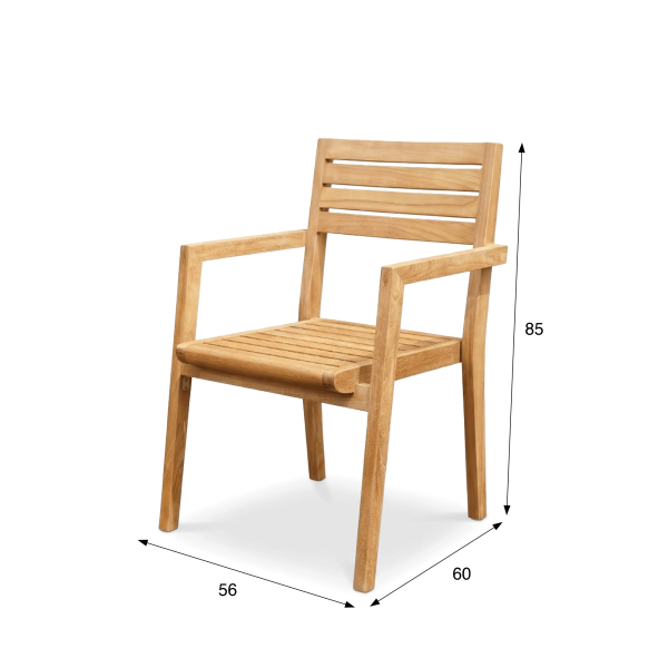 Chaise de jardin avec accoudoirs en bois de teck - Nobu