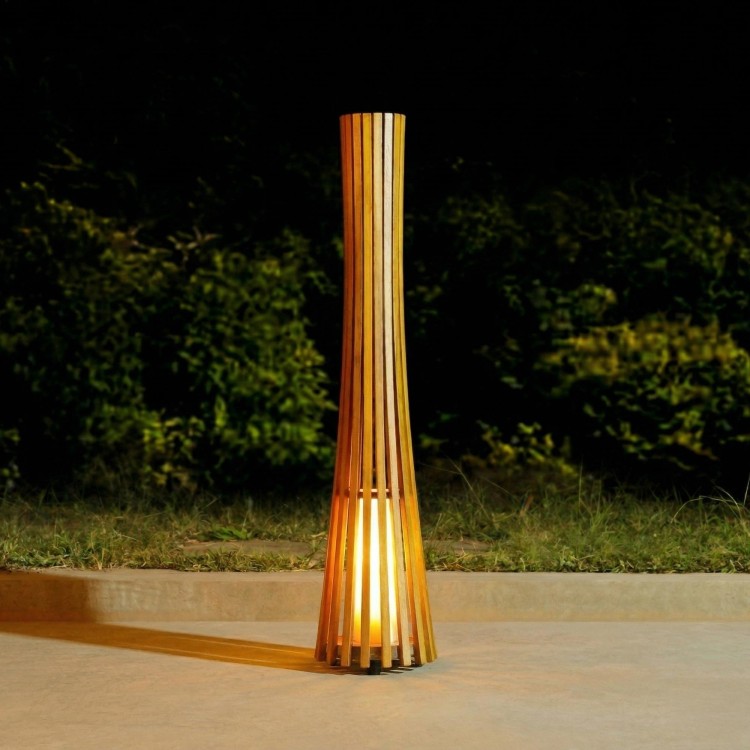 Lampe sur pied en bois de teck H100 cm - Liven