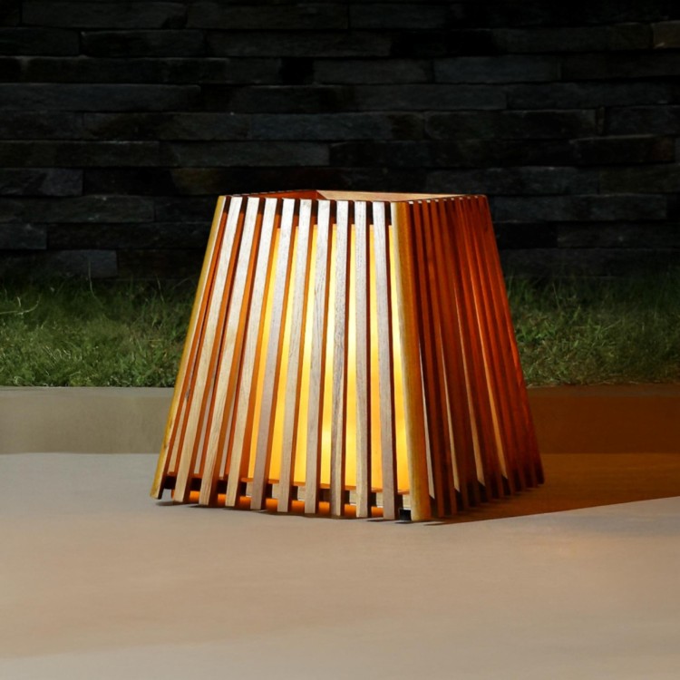 Lampe sur pied en bois de teck H50 cm - Nori