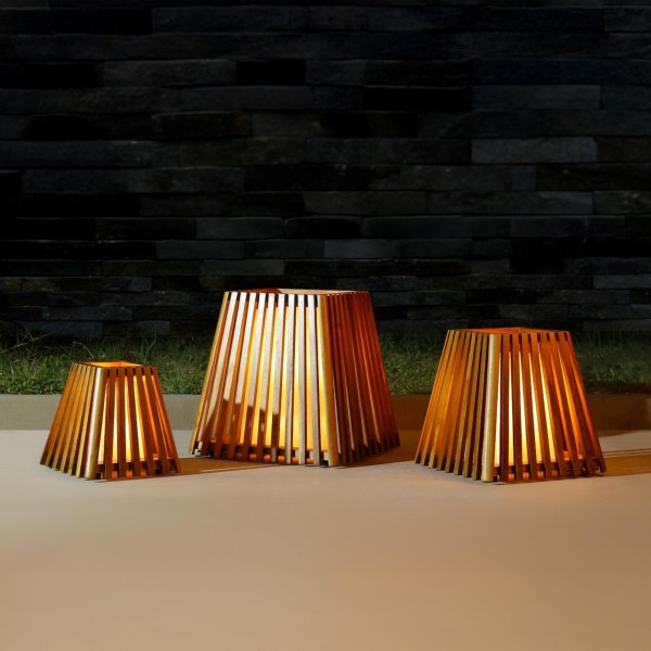 Lampe sur pied en bois de teck H50 cm - Nori