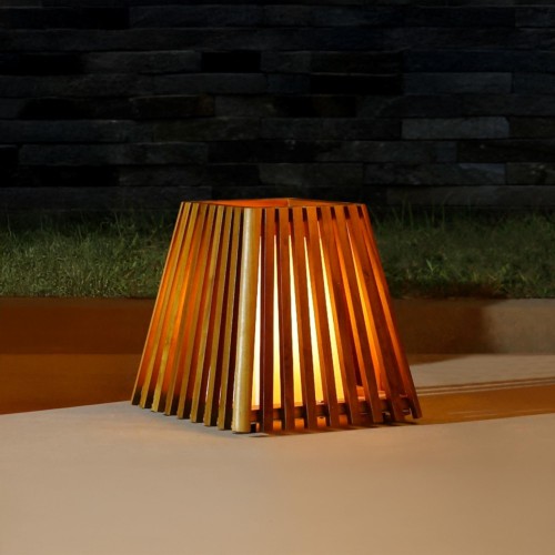 Lampe sur pied en bois de teck H40 cm - Nori